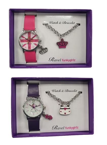 Ravel Funkygirlz fashion watch & Bracelet R33 Available Multiple Colour