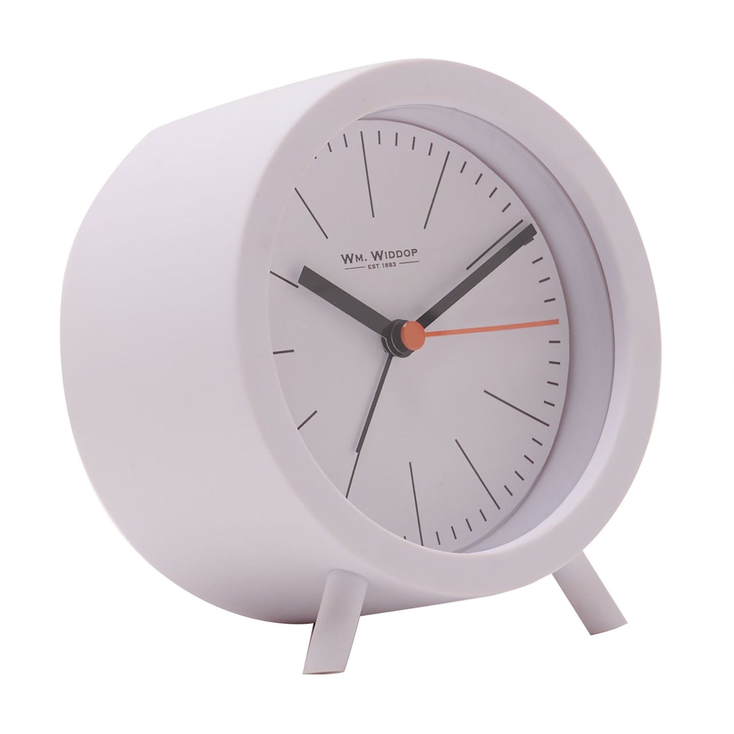 Wm.Widdop Round Alarm Clock Sweep Movement with Feet 9509 Available Multiple Colour