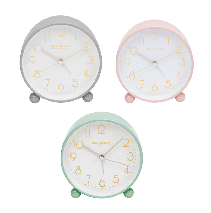William Widdop Metal Alarm Clock Wtith Gold Dial 5175 Available Multiple Colour