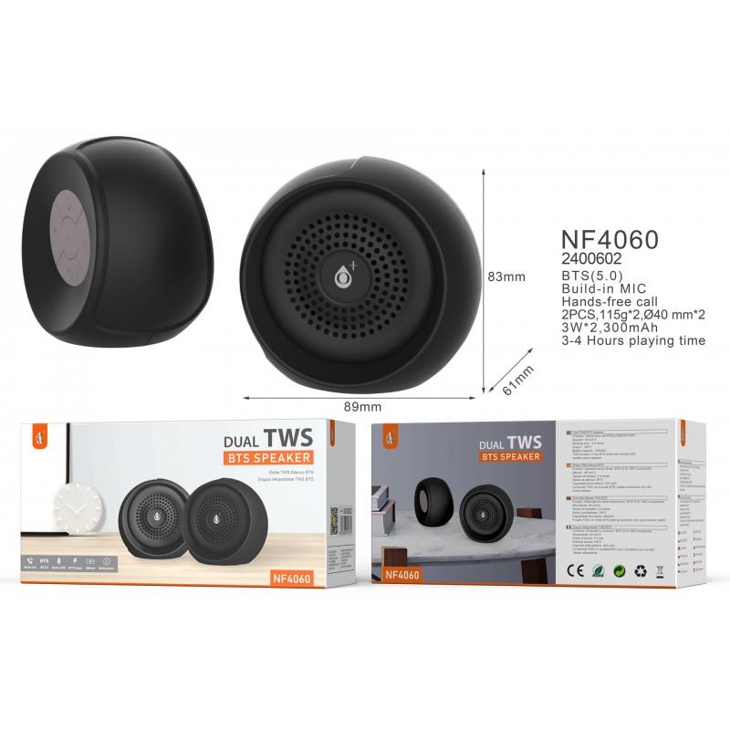 Mini TWS Bluetooth Speaker Eyes, 2 in 1 with TWS function, 3Wx2, 300mAh x2, BTS 5.0, Black