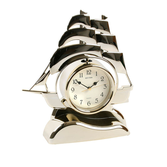 Rhythm Cont Mantel Clock Ship Pendulum Gilt
