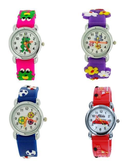 Relda Childrens Boys/Girls Analogue Silicone Velcro Strap 10 Assorted Watches RELx10 - CLEARANCE NEEDS RE-BATTERY