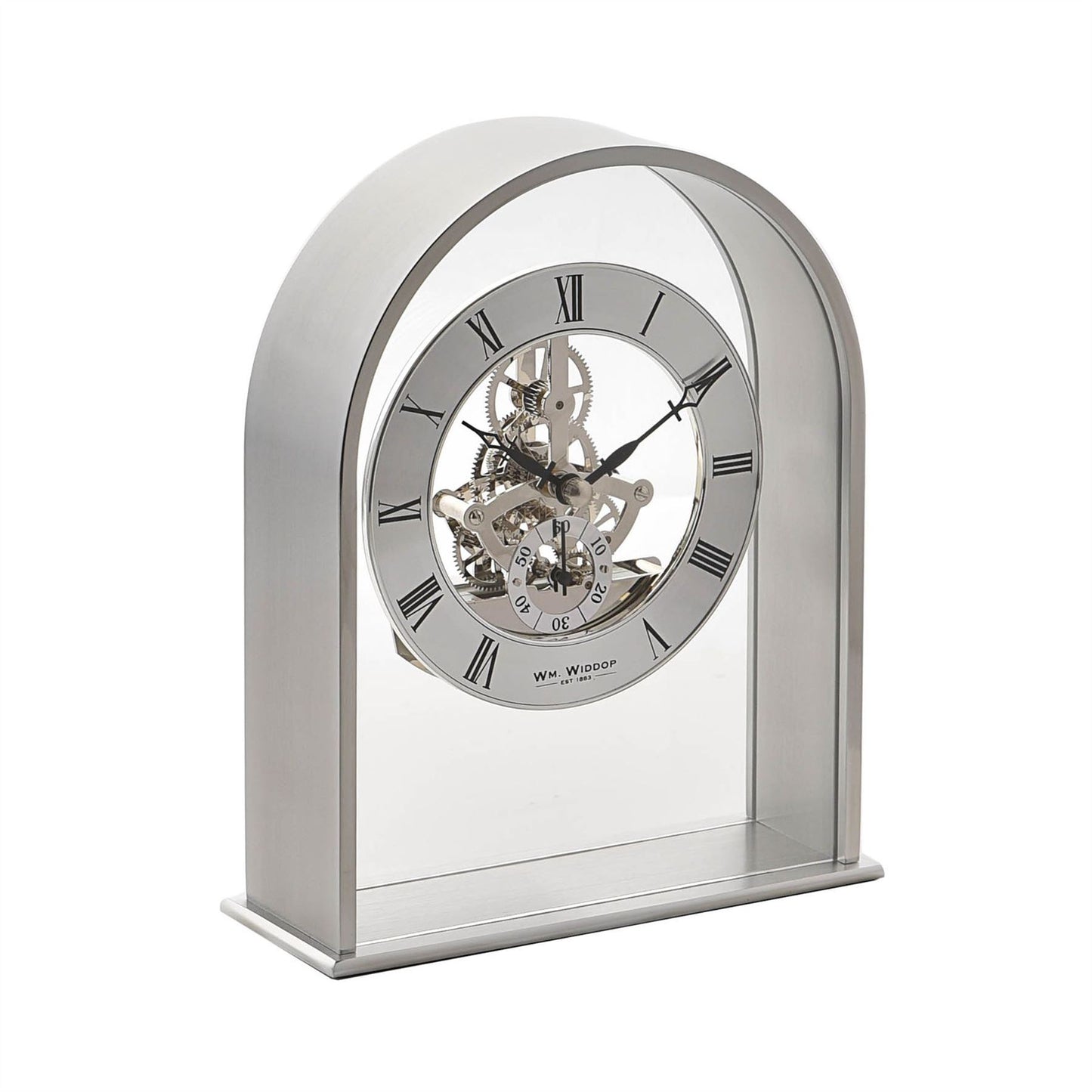 Wm.Widdop Arch Mantel Clock Skeleton Dial Roman W2028 Available Multiple Colour
