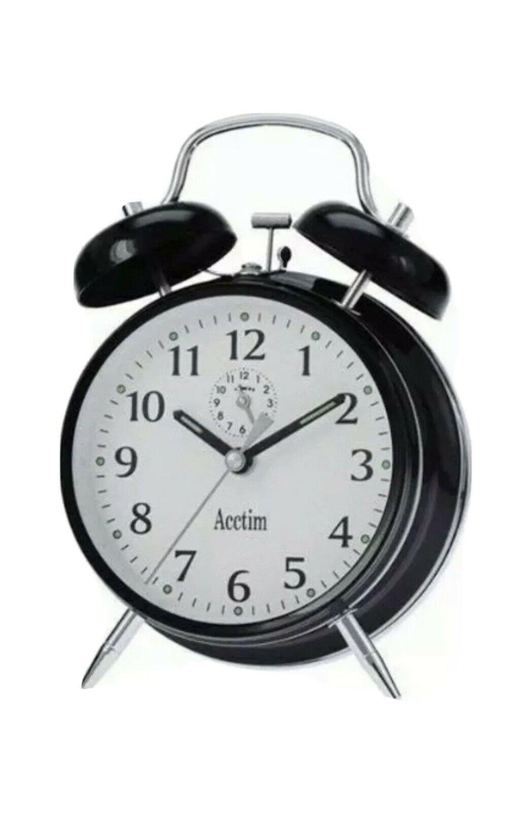 Acctim Saxon Large Double Bell Alarm clock Available Multiple Colour