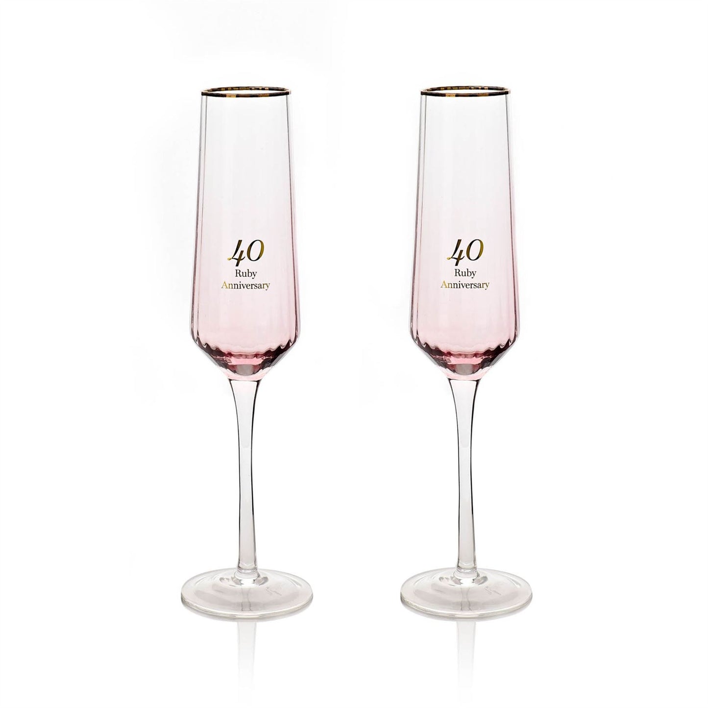 Amore Set of 2 Flute Glasses - 40th Anniversary (MINIMUM ORDER QUANTITY 2)