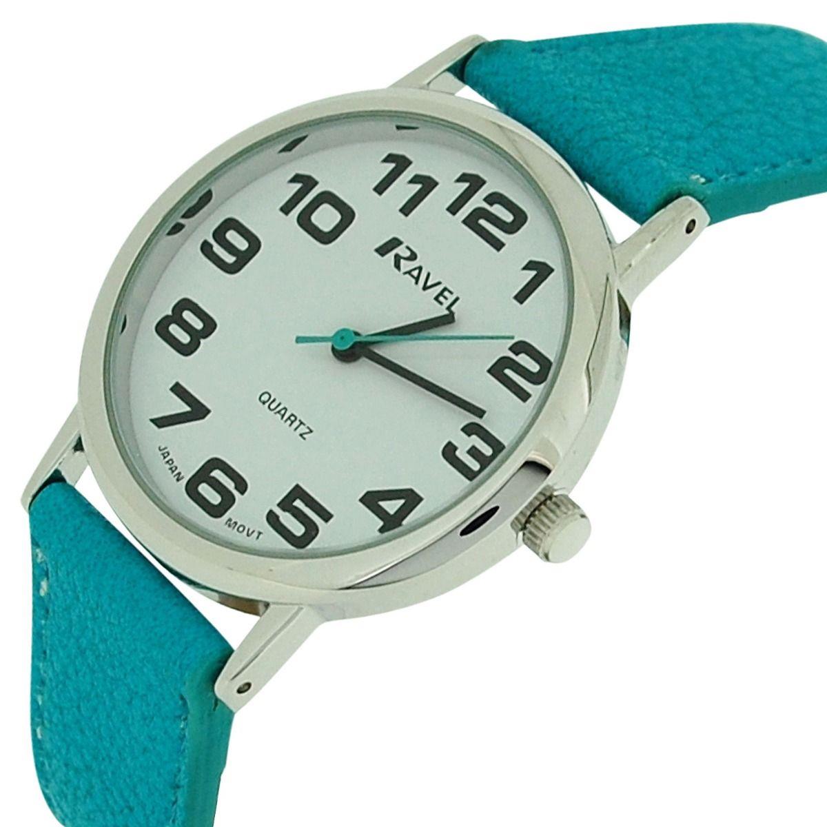 Ravel Unisex Gents/Ladies Classic Big Dial Leather Strap Watch R0105.13U Available Multiple Colour