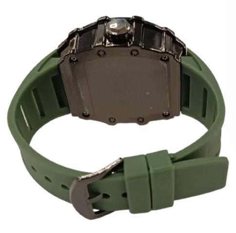 New Rubber Gents Solid Fashion Quartz Movement Screw Decoration Skeleton Dial Rubber Strap Watch Available Multiple Colour