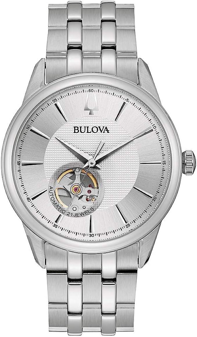 Bulova Mens Classic Silver Dial Bracelet Watch 96A243
