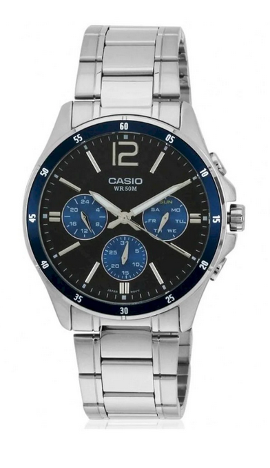 Casio Men's Watch Chronograph Stainless Steel Blue MTP-1374D-2AVDF