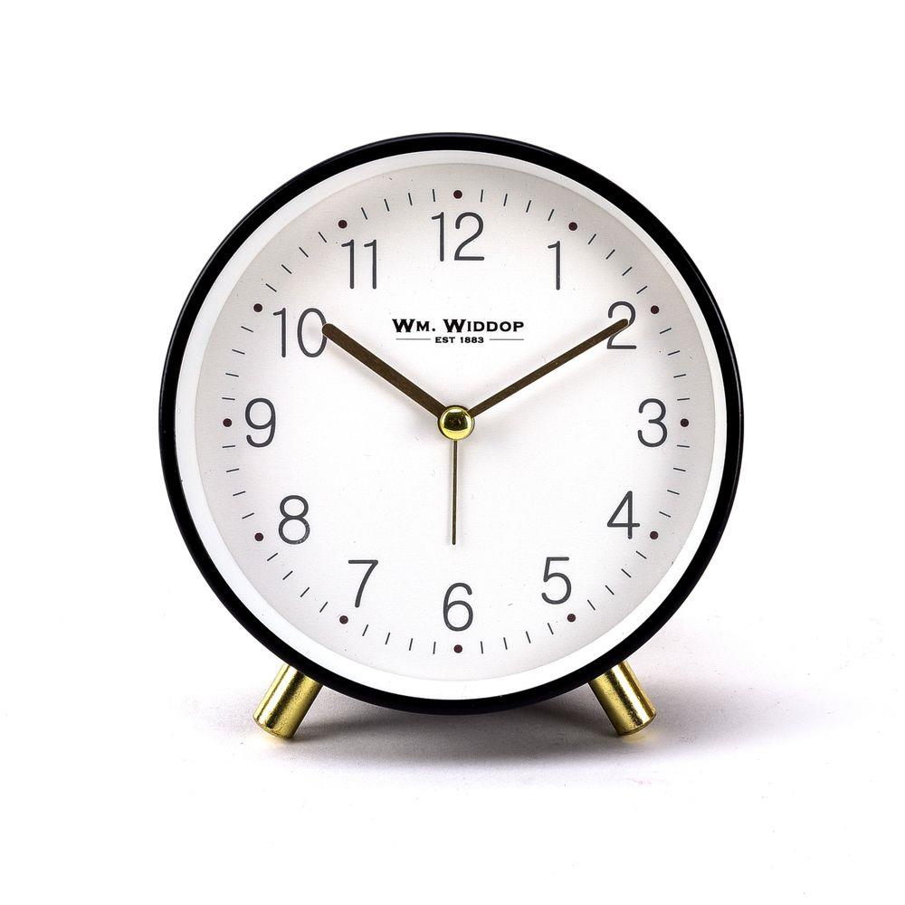 Wm. Widdop Alarm Clock Metal Feet with Light & Snooze - Grey