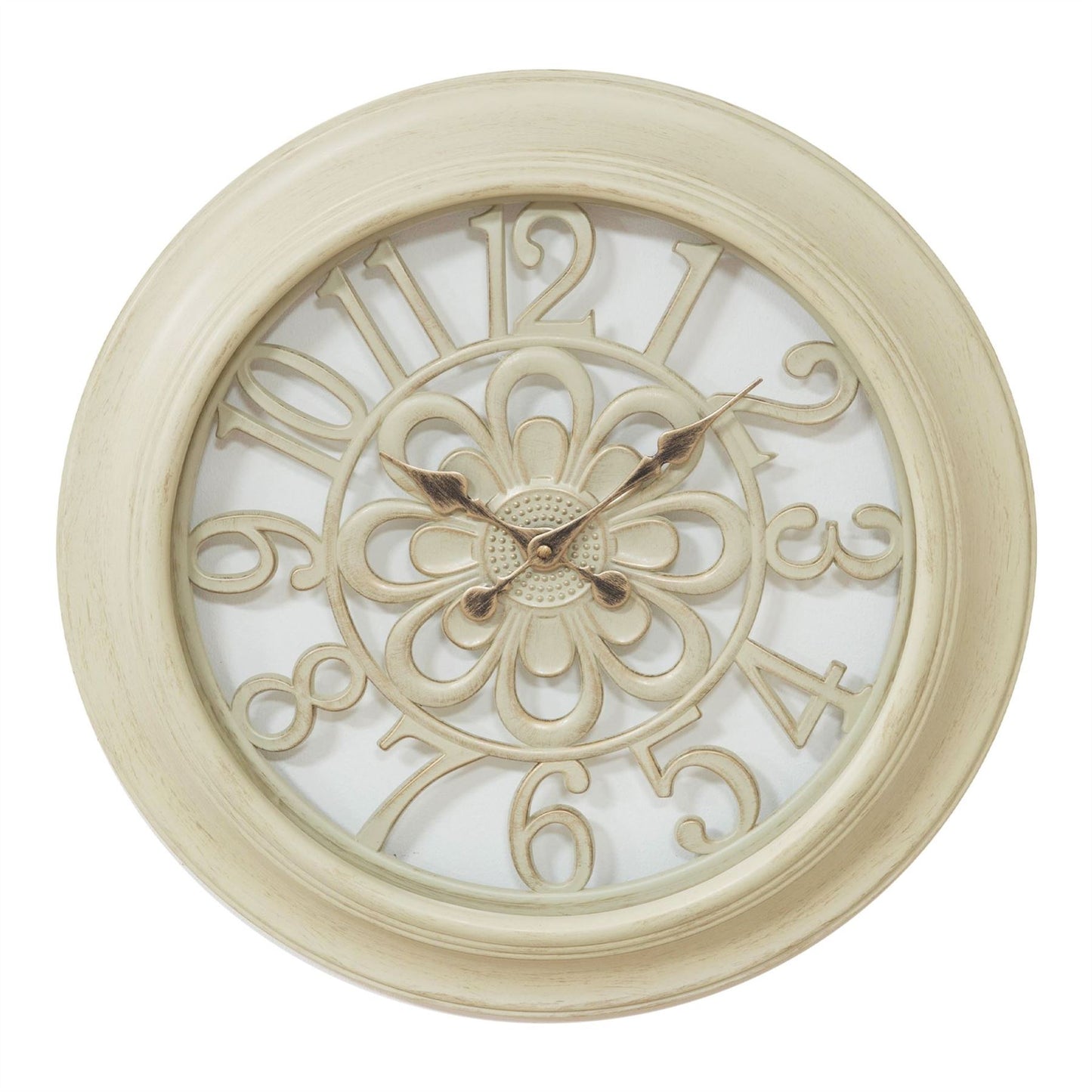 Hometime Cream Wall Clock Cut Out Dial 45cm