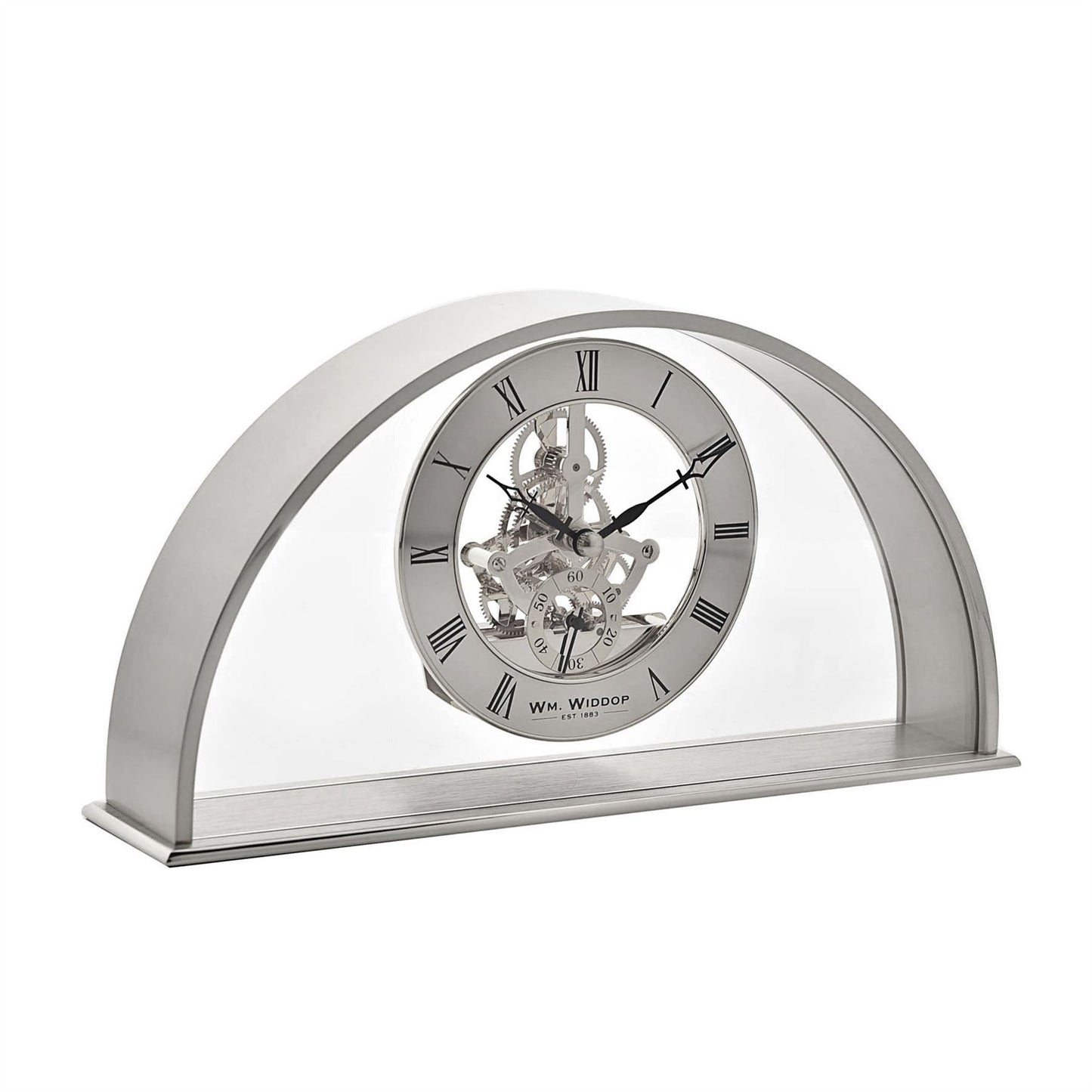Wm.Widdop Arch Mantel Clock Skeleton Dial Roman W2029 Available Multiple Colour