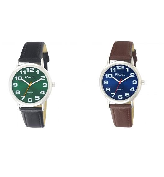 Ravel Unisex Classic Colour Dial Leather Strap Watch R0105.UCD