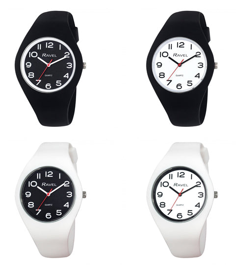 Ravel Unisex Large Comfort Fit Silicone Watch R1804-1 Available Multiple Colour