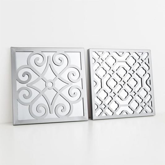 Hestia Set of 2 Mirror Wall Plaques 25cm