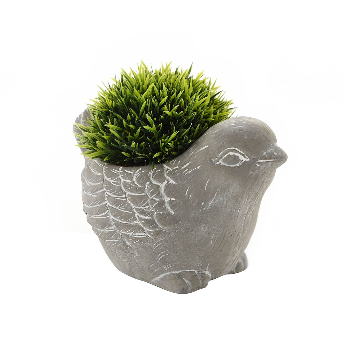 Large Cement Effect Bird Planter with Succulent