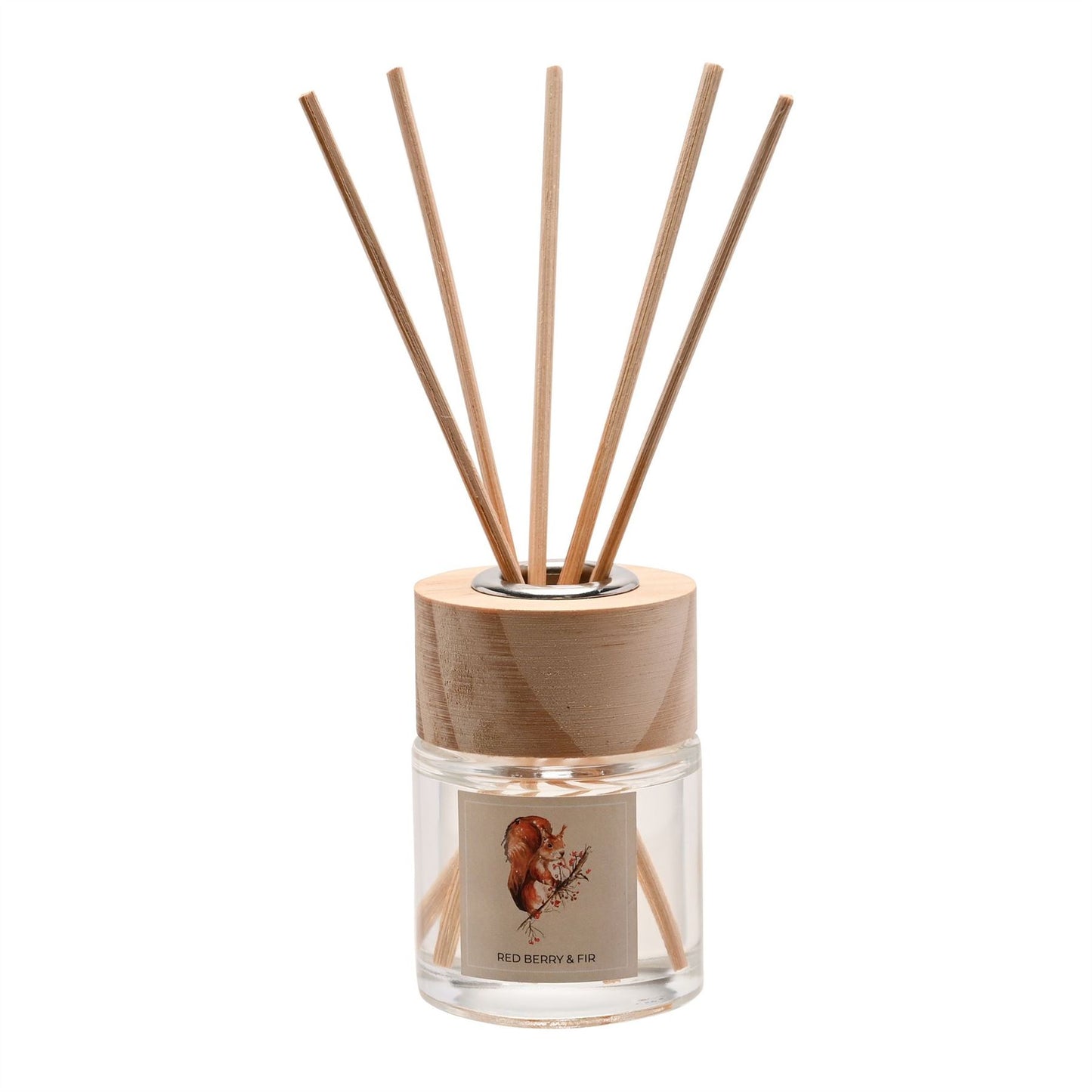 Meg Hawkins Squirrel Mini Candle & Diffuser Gift Set - Fir & Red Berry