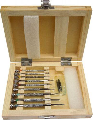 #Watchmakers Screwdriver Set of 9 With Spare Blades Boxed Watch Tool Repair