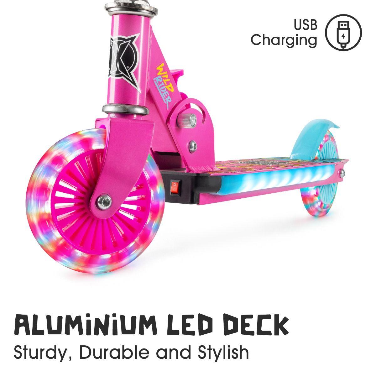 XOOTZ WILD RIDER LED SCOOTER - PINK