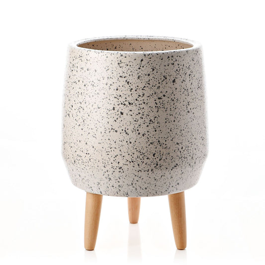 Speckled White Ceramic Planter 40cm