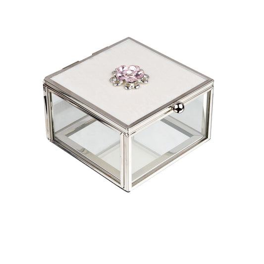 Sophia Embellished Flower Trinket Box with Enamel Lid