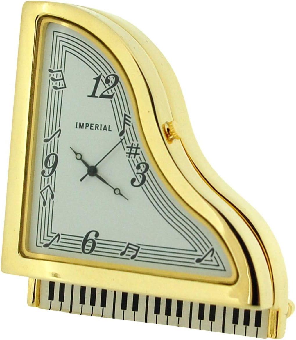 Miniature Clock Gold plated Piano Solid Brass IMP36G - CLEARANCE NEEDS RE-BATTERY
