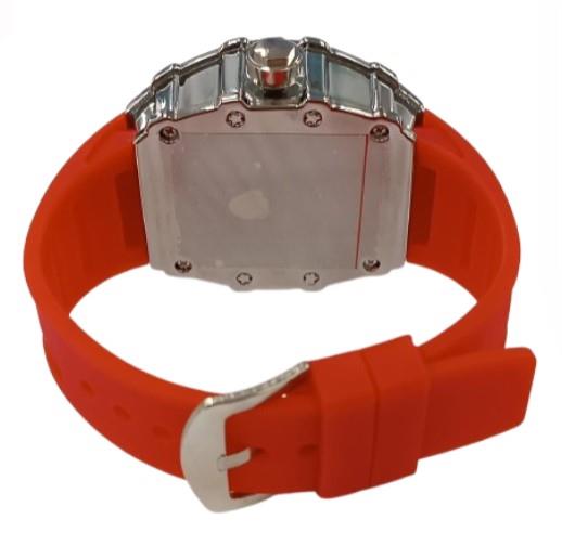New Rubber Gents Solid Fashion Quartz Movement Screw Decoration Skeleton Dial Rubber Strap Watch Available Multiple Colour
