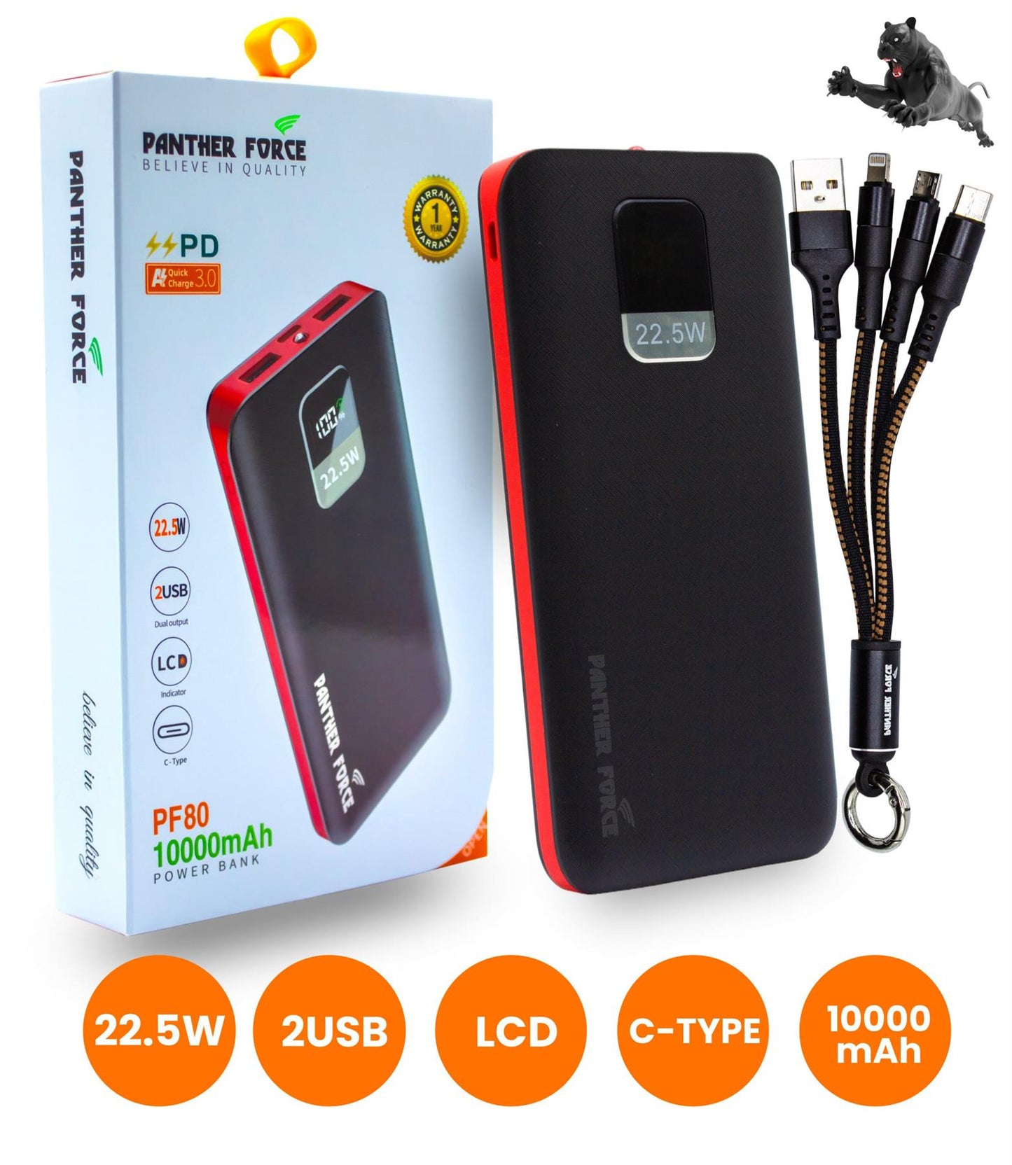 Panther Force PD3.0 10000mah Power Bank