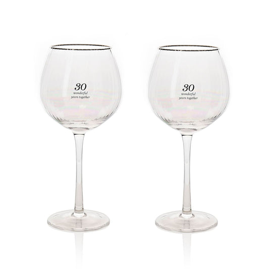 Amore Set of 2 Gin Glasses - 30th Anniversary