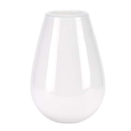 Hestia White Opaque Rounded Vase 26cm