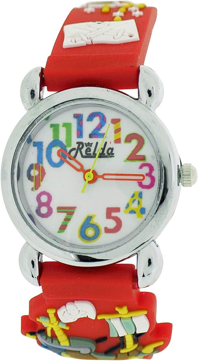 Relda Children's Big Number Analog Silicone Strap Girl's Watch REL10 Available Multiple Colour