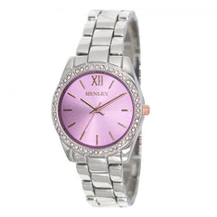 Henley Ladies Diamante Bracelet Watch  Silver/Lilac H07327.7