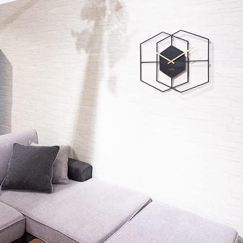 Acctim Addison Large Wall Clock Quartz Hexagonal Geometric Painted Metal 55cm