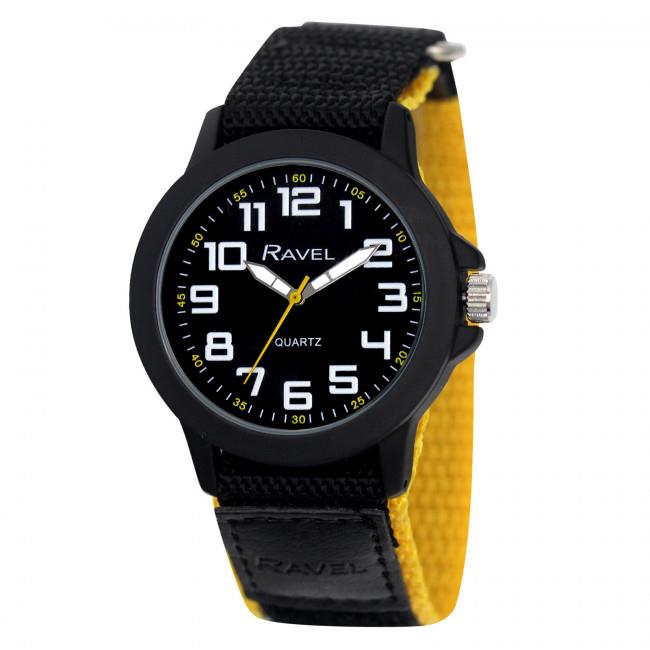 Ravel Men Sports Case Arabic Dial Colour Velcro Strap Watch R1601.65 COL Available Multiple Colour