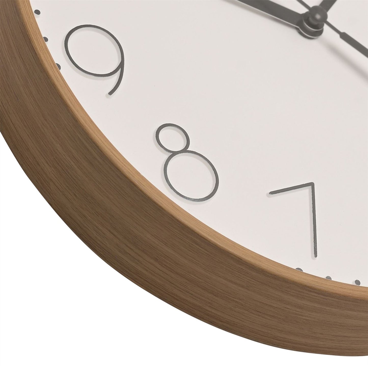Wm Widdop Round Wall Clock Wood Effect 23cms W9828-29 Available Multiple Colour