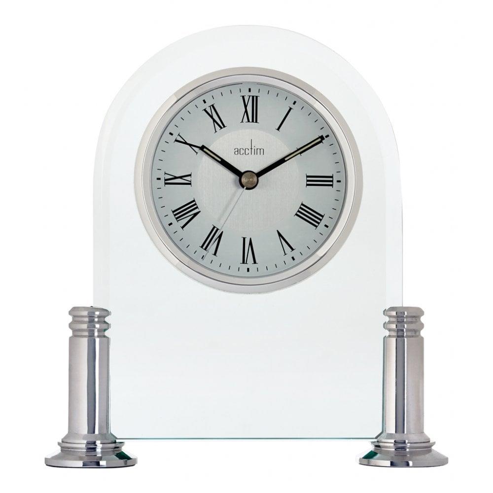 Acctim Bewdley Silver Finish & Glass Quartz Mantel Clock 36427