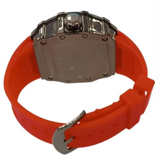 New Rubber Gents Solid Fashion Quartz Movement Screw Decoration Skeleton Dial Rubber Strap Watch Available Multiple Colour