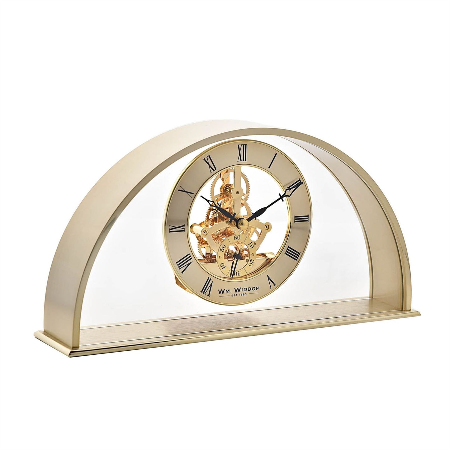 Wm.Widdop Arch Mantel Clock Skeleton Dial Roman W2029 Available Multiple Colour