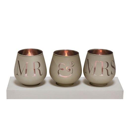 Amore Triple Tea Light Holder - Mr & Mrs