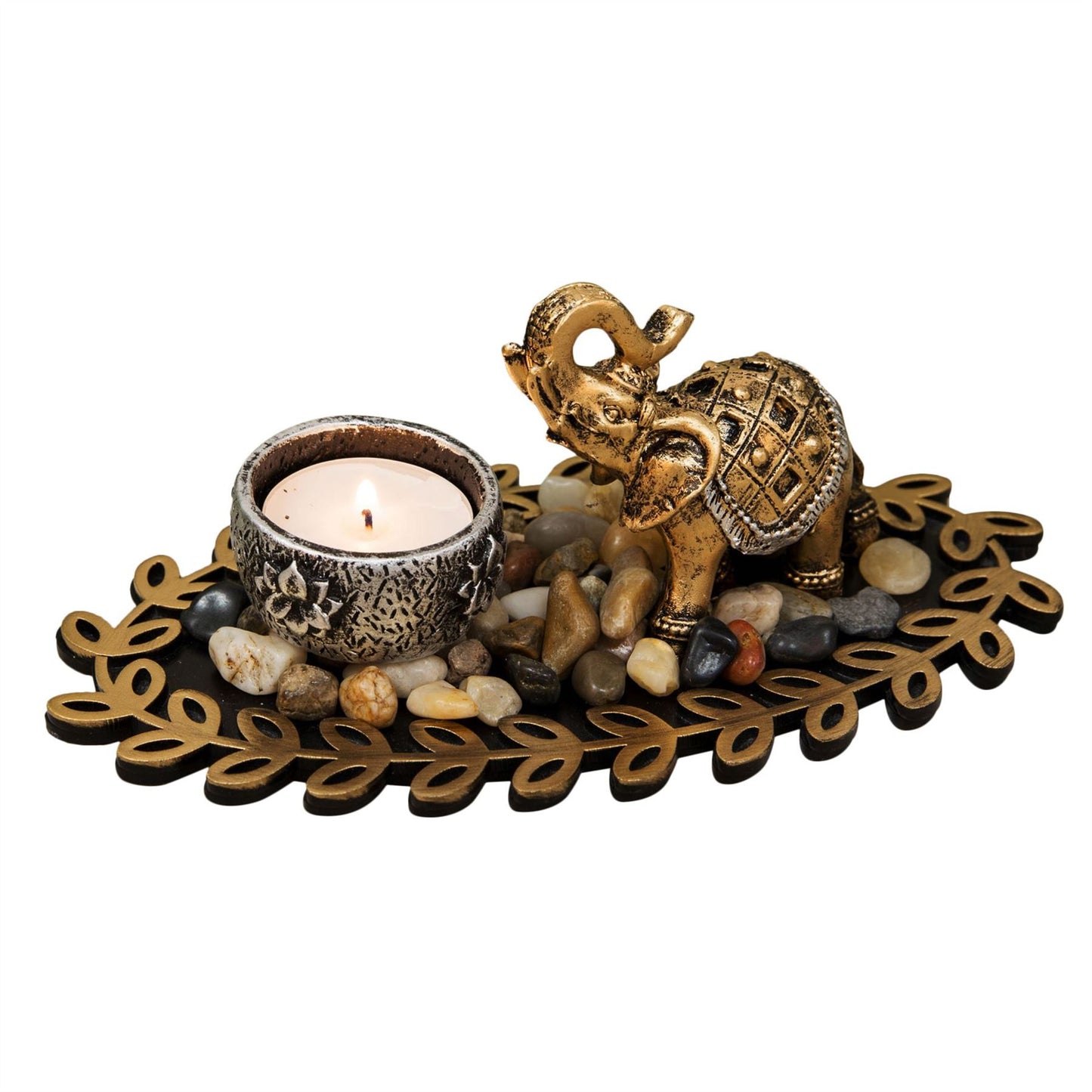 Elephant Figurine Tea Light Holder 9cm