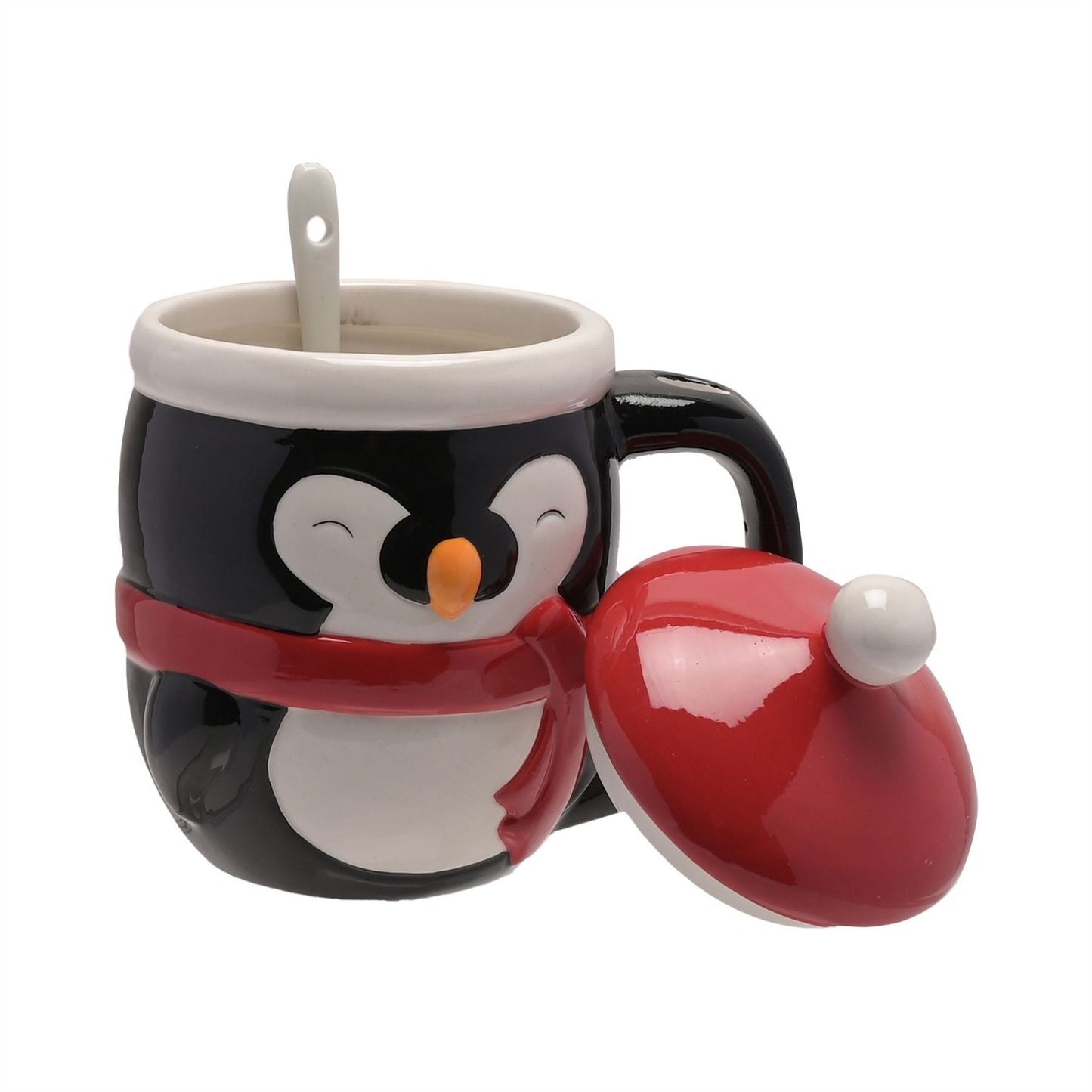 Lidded Penguin Mug with Spoon