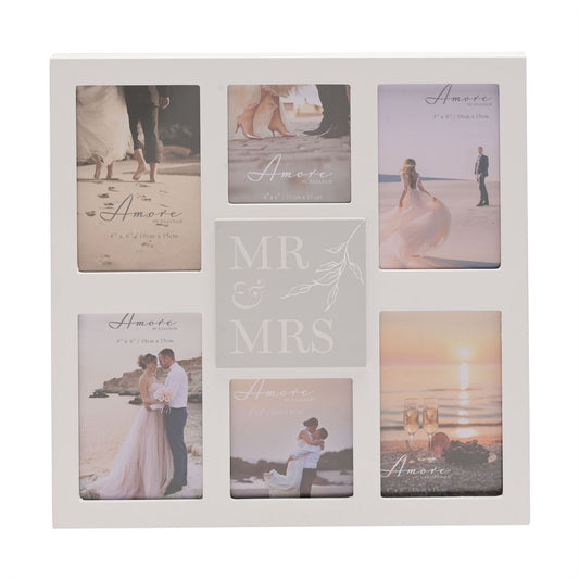 Amore Multi Apperture Photo Frame 35.5cm Mr & Mrs