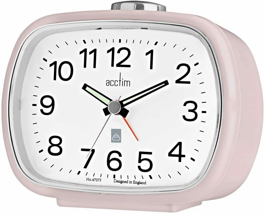 Acctim Camille Analogue Quartz Luminous Hands Chrome Bezel Alarm Clock Available Multiple Color