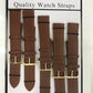 1555.02 2X EXTRA LONG BROWN LEATHER WATCH STRAPS PK5 AVAILABLE SIZES 18MM - 22MM