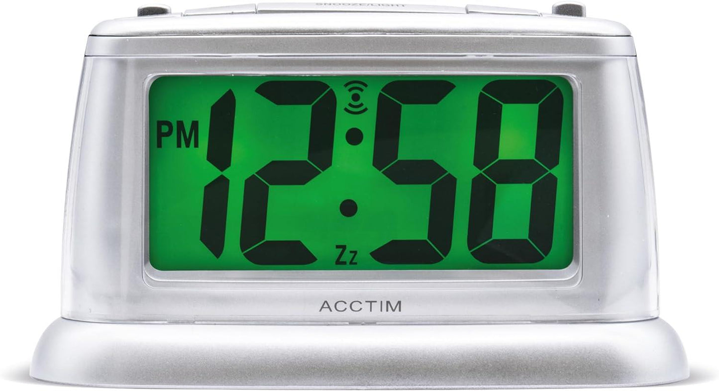 Acctim Juno Large Digit Silver Smartlite Digital Alarm clock 14847