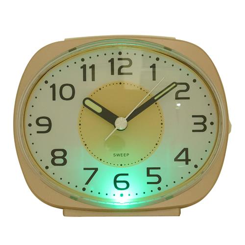 Wm.Widdop Silent Sweep Oval Face Blinking Light Alarm Clock 9506 Available Multiple Colour