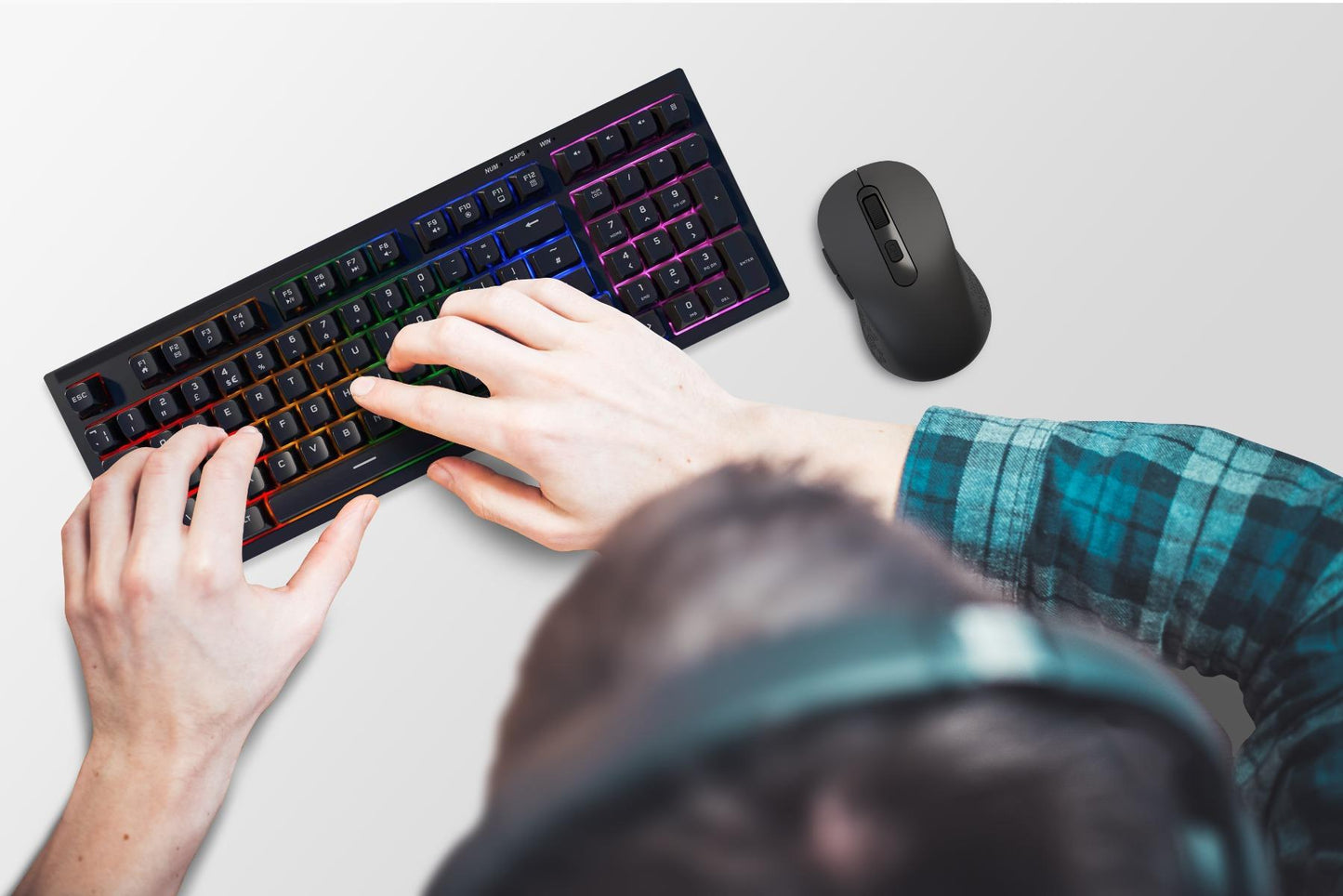Wyeflow Wireless Gaming RGB Backlit Keyboard - Black