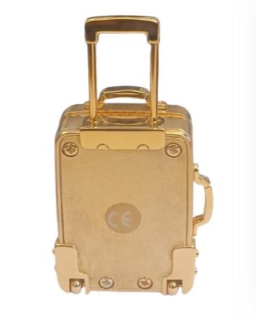 Miniature Clock Gold Plated Travel Bag Solid Brass IMP608G - CLEARANCE NEEDS RE-BATTERY