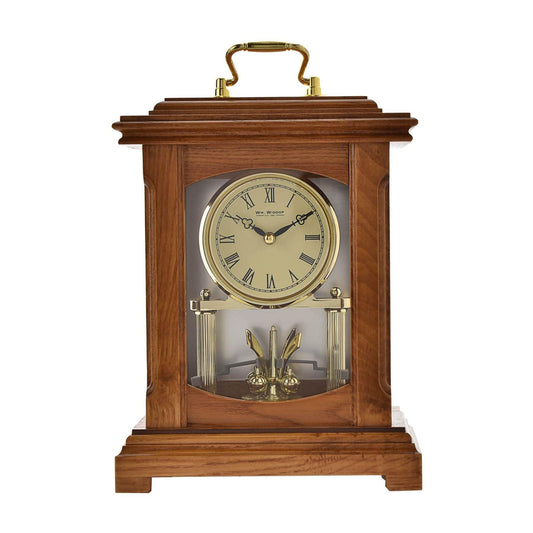 William Widdop Wooden Lantern Style Mantel Clock with Handle W2006