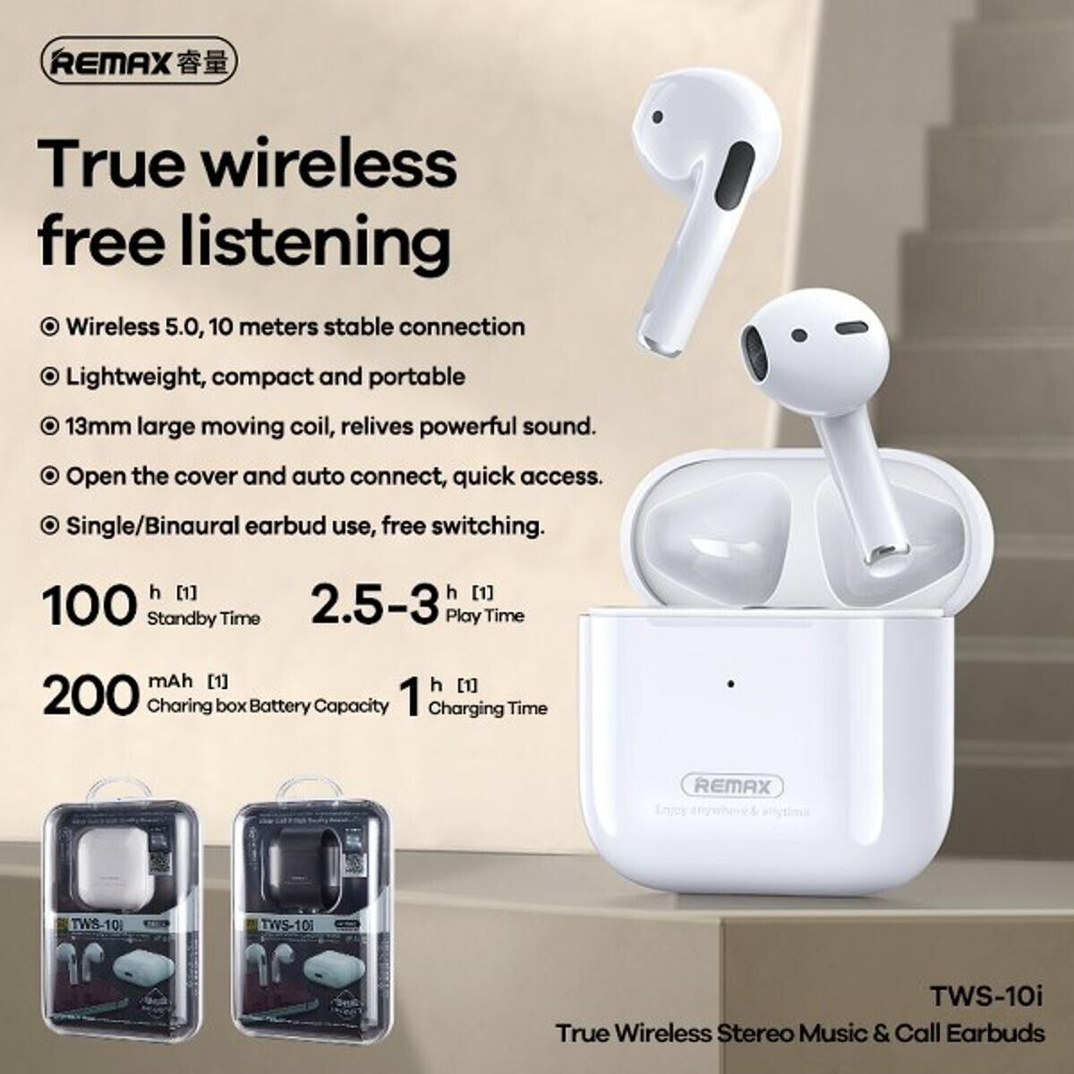 REMAX TWS-10i Wireless Bluetooth 5.1 Earphones